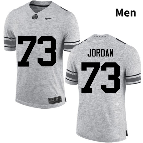 Ohio State Buckeyes Michael Jordan Men's #73 Gray Game Stitched College Football Jersey